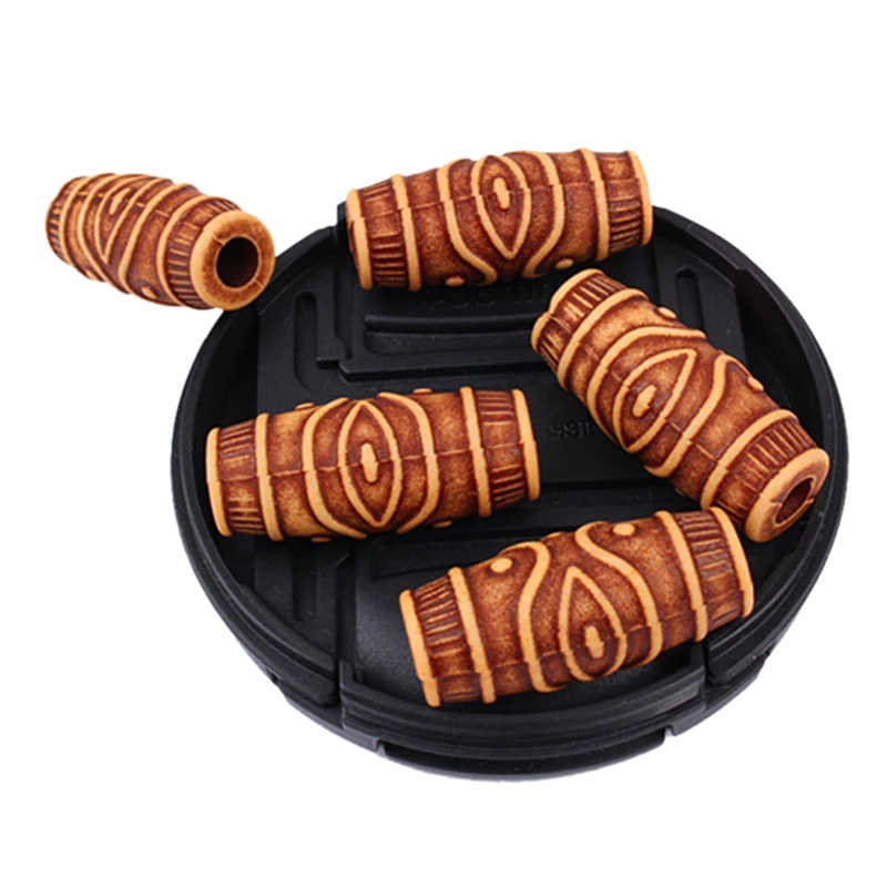 Африканские деревянные косы для волос 20 шт. трубки с бусинами кольца дредлоки