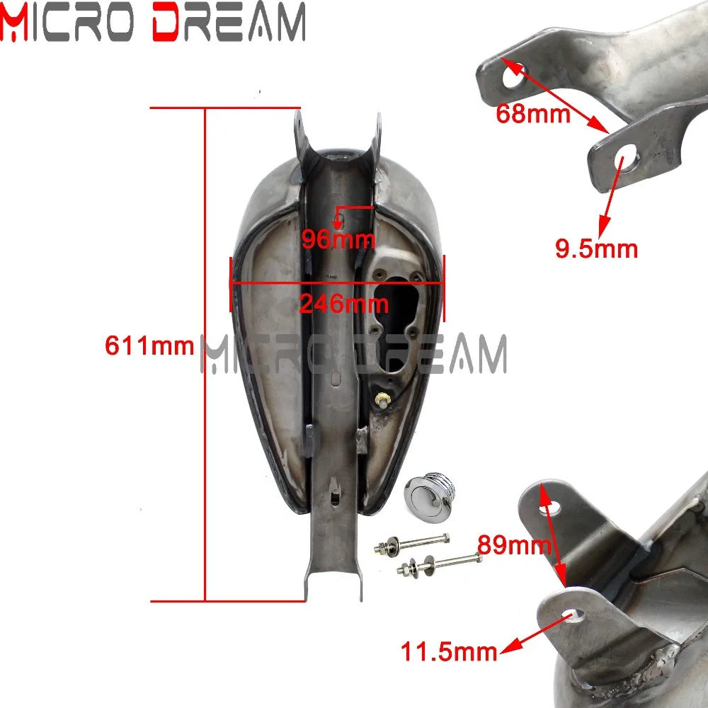 Мотоциклетный Ретро Бензобак 9 л 2 4 галлонов с крышкой для Harley Sportster XL 72 883 1200 42