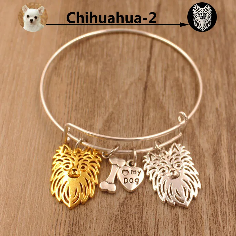 Браслет с животными браслеты для чихуахуа собака любовь сплав металла мужчин и