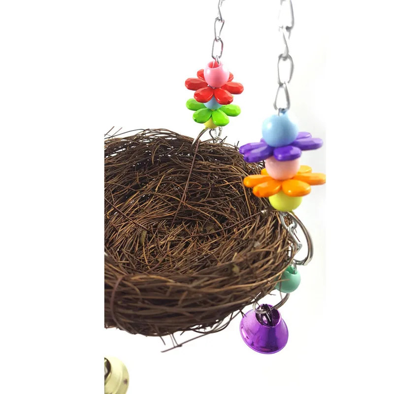 

Hot Pet Parrot Swing Bird Nest Hammock Hanging Toy Parakeet Cockatiel Chew Toys