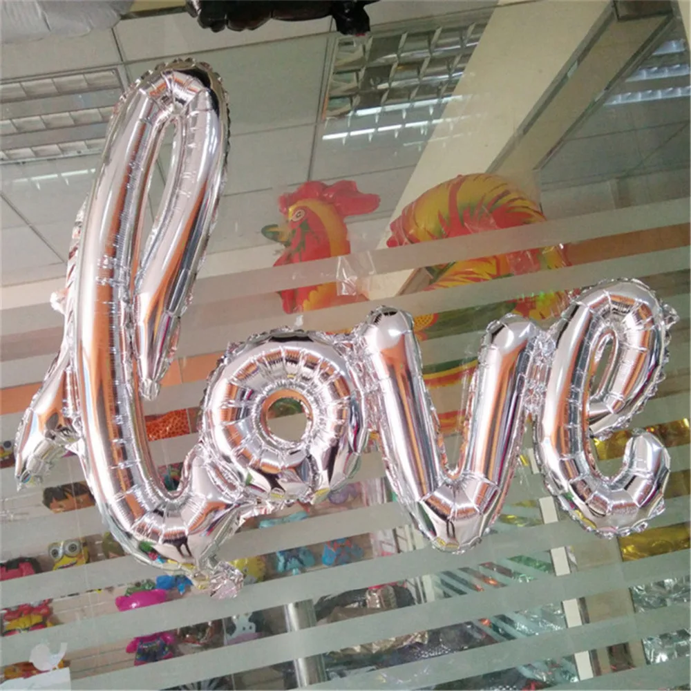 Свадебные украшения Большой лигатуры Love Фольга воздушные шары 40 дюймов буквы