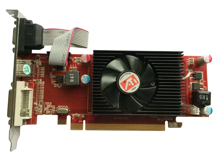 Бесплатная доставка Видеокарта ATI Radeon HD5450 1 Гб 64 бит DDR3 VGA/DVI PCIE|Компьютерные кабели