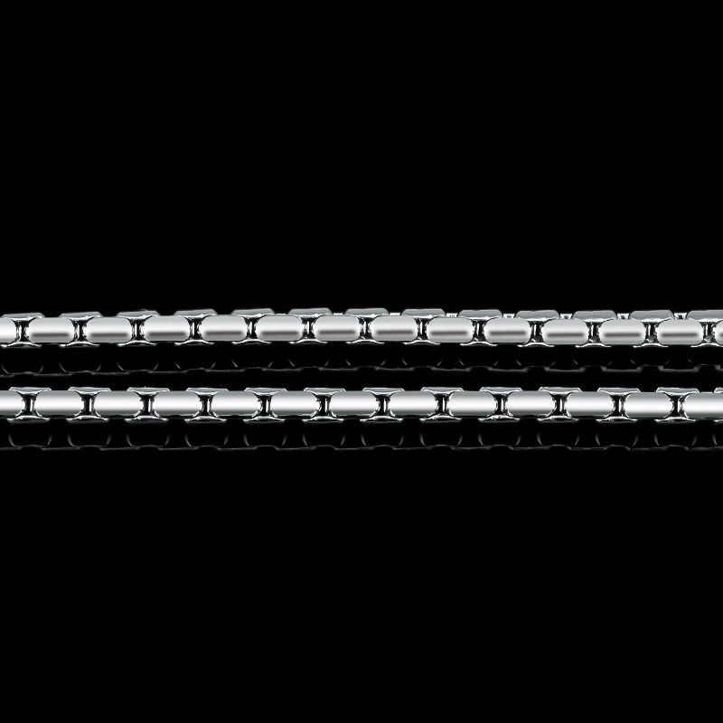 CHUKUI Mens Necklace Silver Chain Stainless Steel Round Box Link Wholesale Jewelry Gift 3mm 20 Inch | Украшения и аксессуары