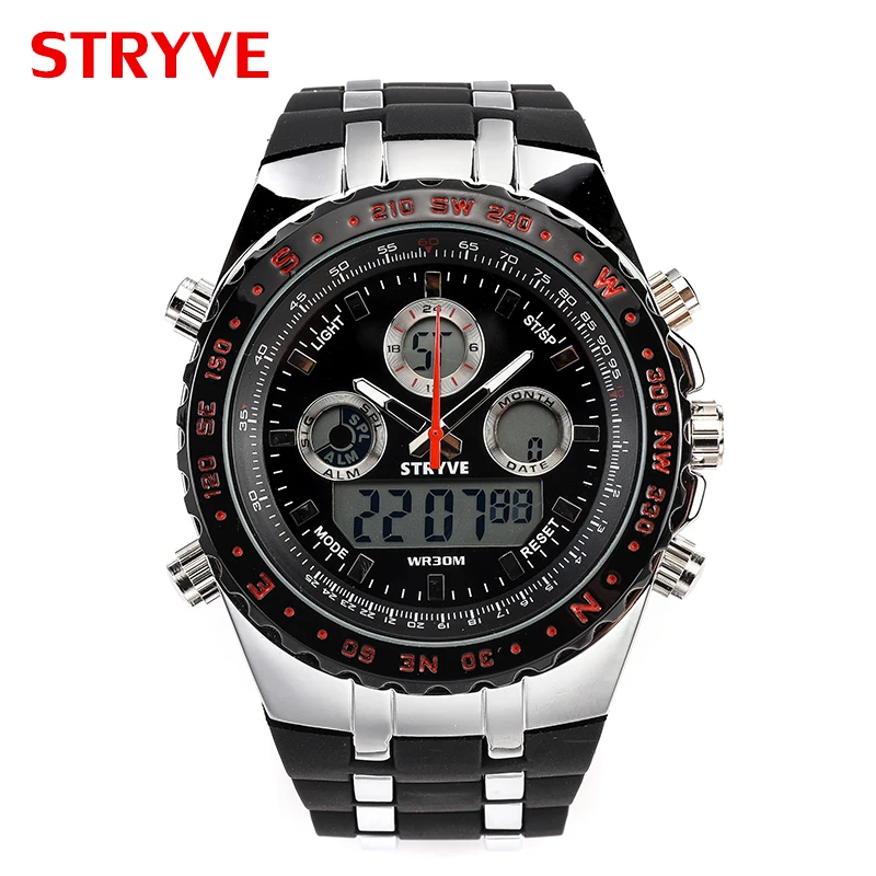 Часы наручные мужские Stryve S8002 спортивные армейские аналоговые с тяжелым
