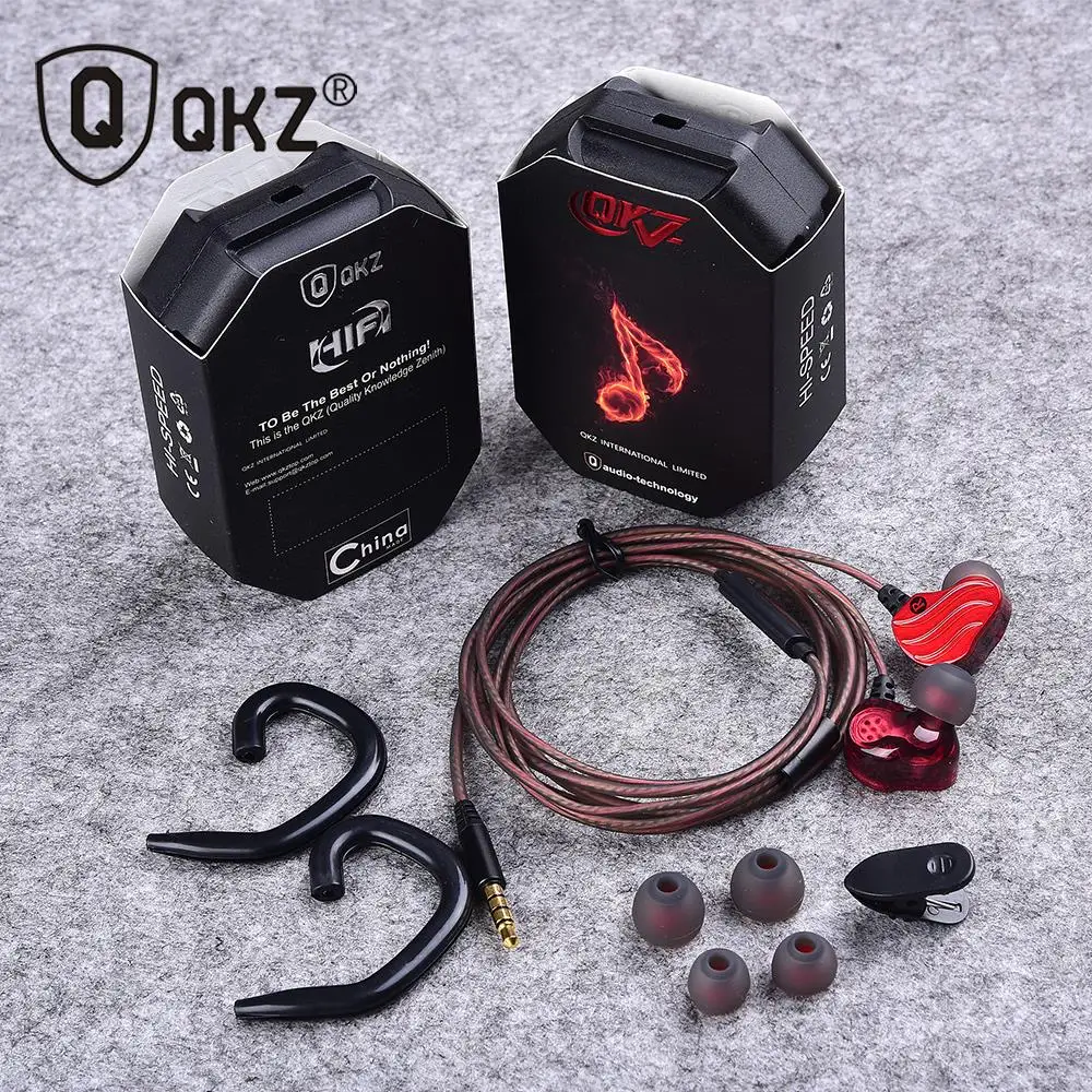Натуральная QKZ KD4 наушники двойной драйвер с микрофоном gaming headset mp3 DJ поле audifonos fone