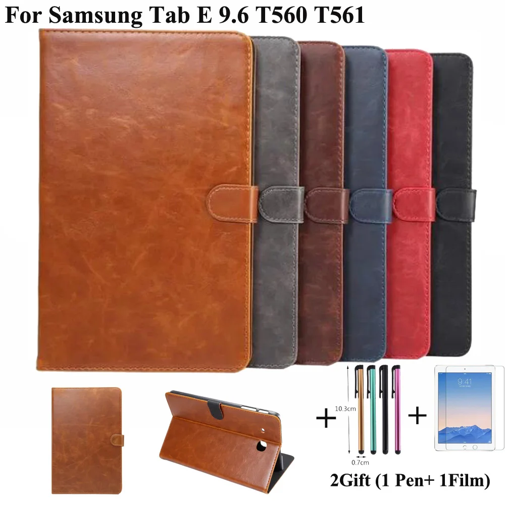 Роскошный деловой умный чехол для samsung Galaxy Tab E 9 6 T560 T561 SM из искусственной кожи