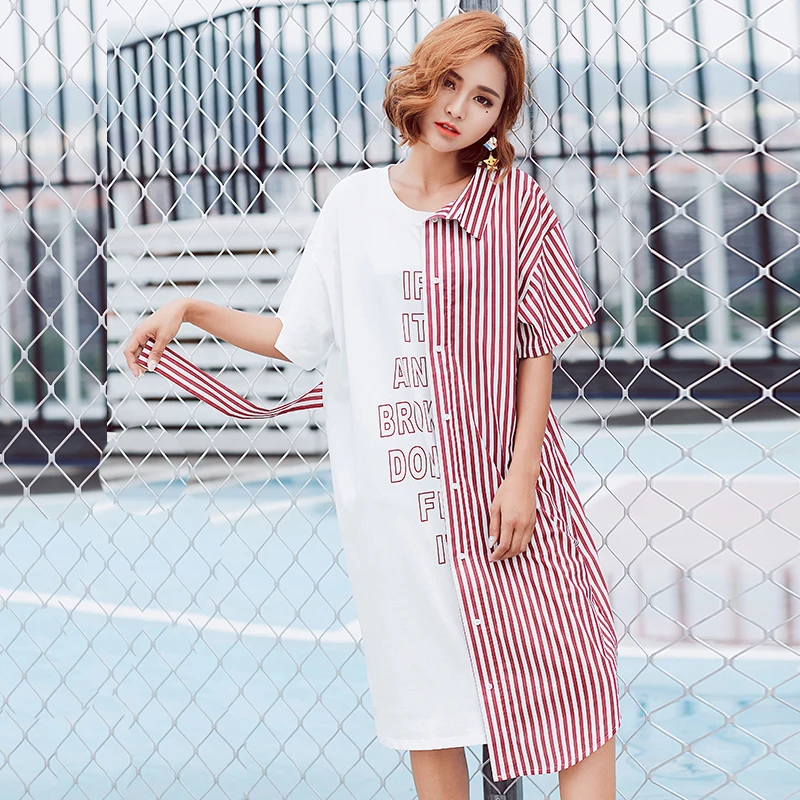 VGH личности прилив женщина платье Письмо печати Ложные две Бумага 2018 летняя