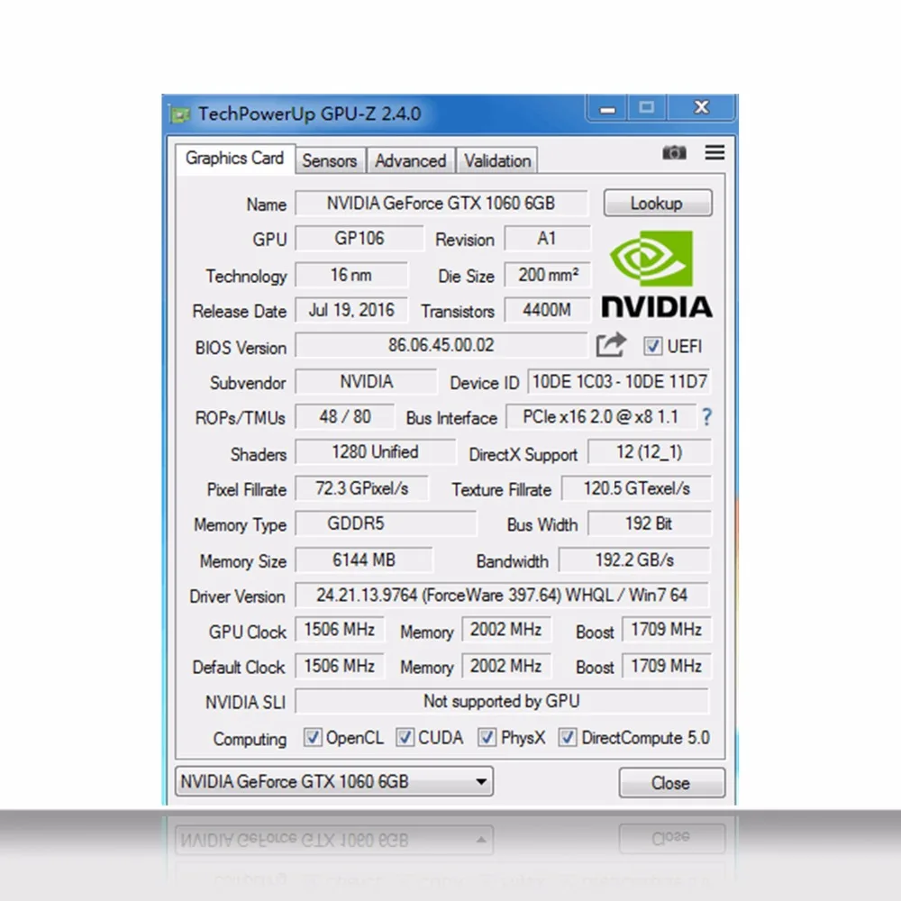 Видеокарта GTX1060 6 ГБ 192BIT GDDR5 NVIDIA GeForce PC игровая видеокарта|Видеокарты| |