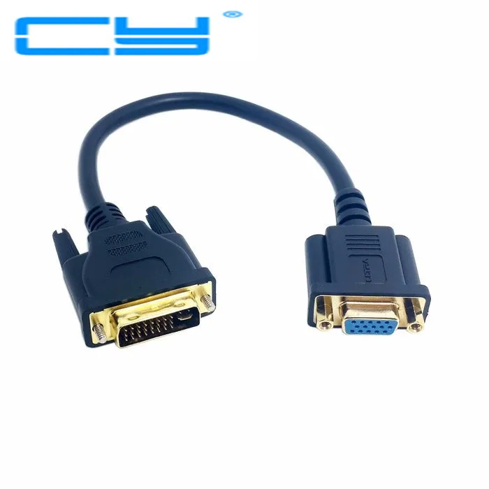 Аналоговый DVI 24 + 5 папа к VGA Женский монитор конвертер адаптер кабель 20 см черный dvi
