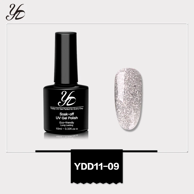 Yiday Bling Platinum Silver Блестки Блестящий Синий УФ-гель для ногтей лак замачивающийся лак мерцающий дизайн ногтей маникюр нужна лампа - Цвет: Gel color 09