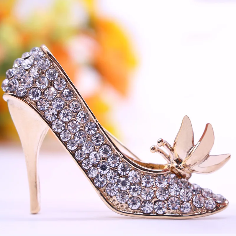 2019 очаровательные брошь на высоком каблуке для обуви воротник с кристаллами