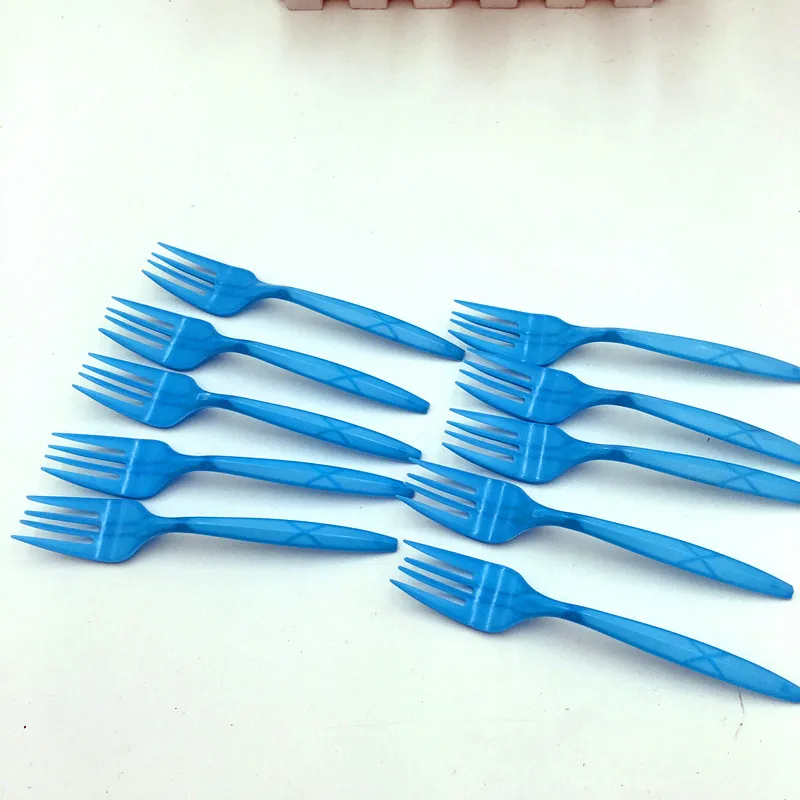10 шт./лот одноцветные вилки одноразовые для дня рождения свадебные вечерние