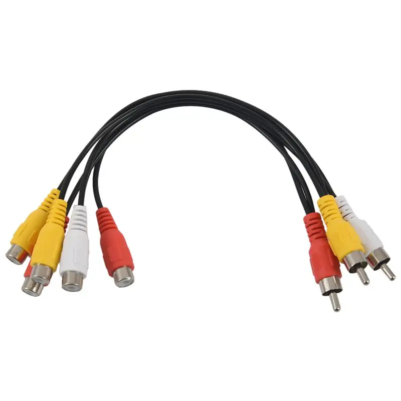 1 шт. 3 RCA папа на 6 Женский сплиттер Розетка аудио видео кабель AV адаптер|Кабели HDMI|