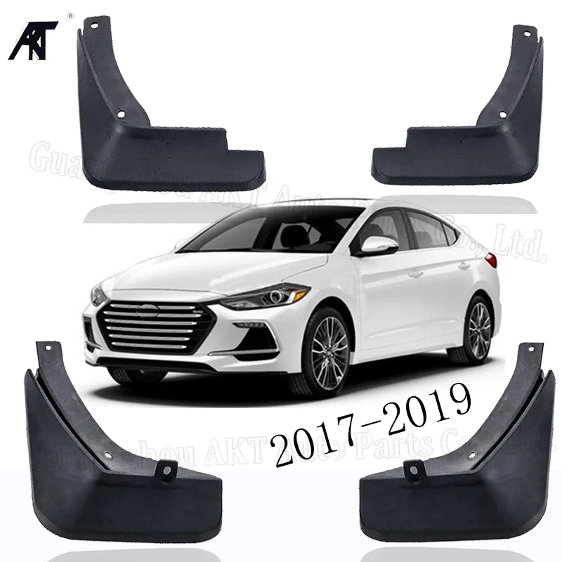Черные передние и задние брызговики Брызговики для Hyundai Elantra 2017 2018 2019|Грязезащита|