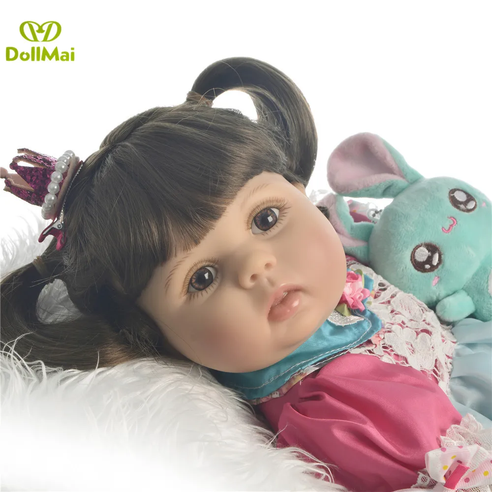 55 см полный силиконовые для новорожденных девочек куклы Baby Alive младенец
