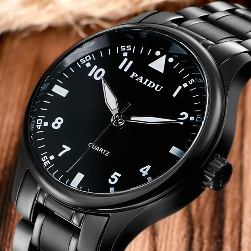 

Часы PAIDU мужские с круглым циферблатом, повседневные аналоговые, с арабскими цифрами, с кожаным/из нержавеющей стали, деловые, лучший подаро...