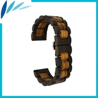 wooden watch band 22mm for omega stainless steel butterfly buckle quick release strap wrist loop belt bracelet brown tool