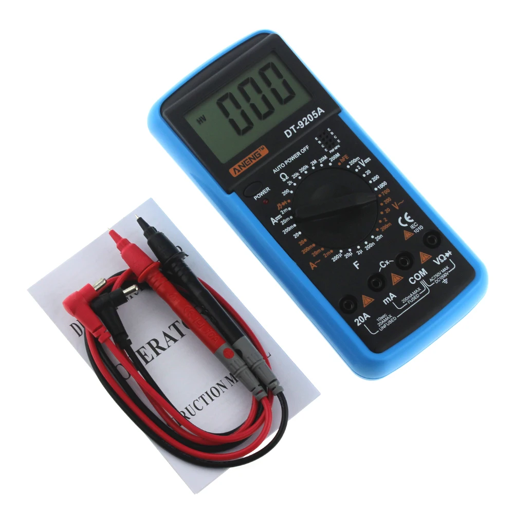Aneng DT9205A цифровой мультиметр AC/DC Напряжение Ток Сопротивление Емкость рук Тесты