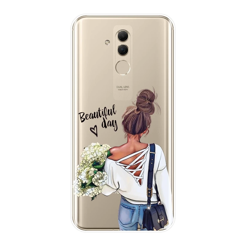 Милый мягкий чехол для телефона для huawei mate 20, 10, 9 Pro, силиконовая задняя крышка для мамы и ребенка, чехол для huawei mate 7, 8, 9, 10, 20 Lite