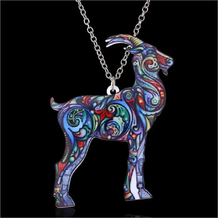 

Акриловое ожерелье из козы с цветным рисунком