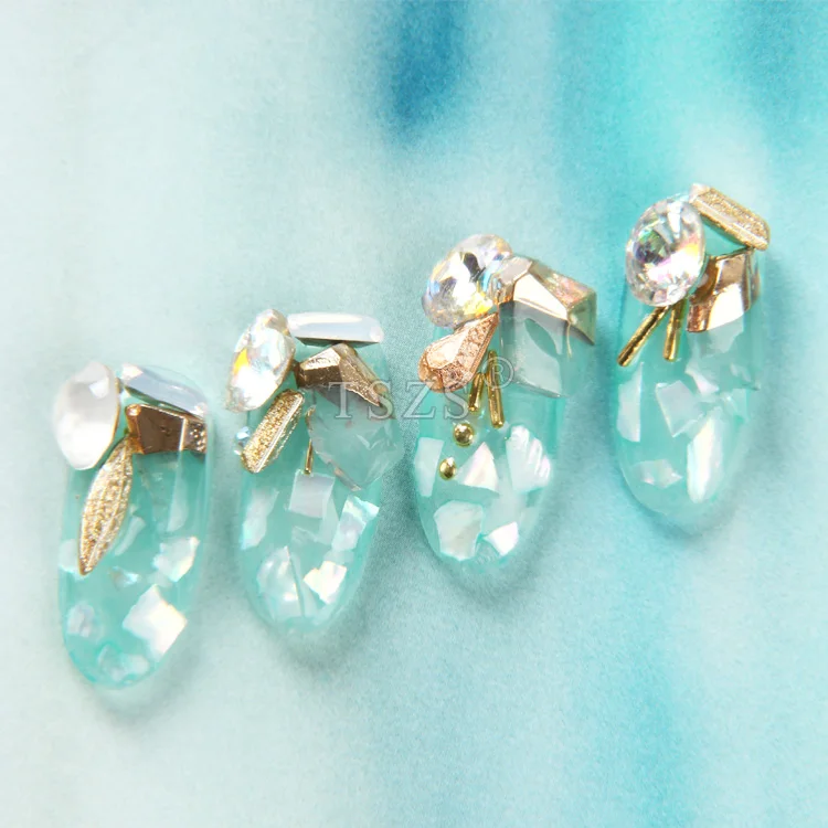 

TSZS 4pcs/lot Mixed Size Irregular Gradient Crystal Stone Flat Back Nail Art Jewelry Decor 3D Nails