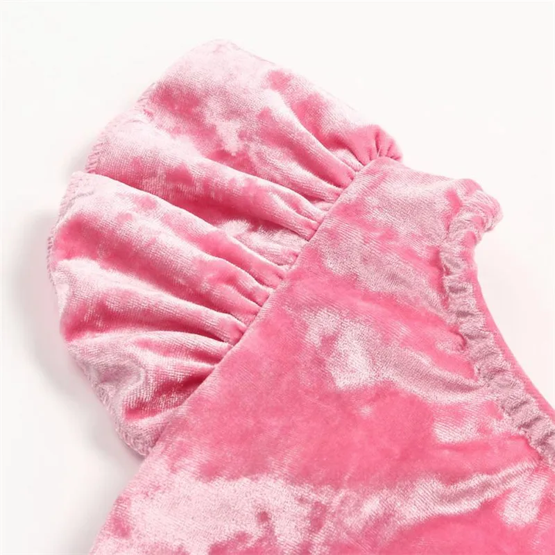 Оптовая Доставка 2 шт. одежда для малышей девочек бархатный комбинезон спинки