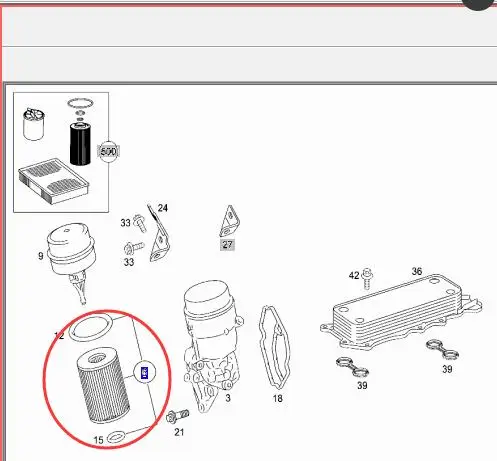 Запчасти для замены OE NO 6421800009 Mercedes GL350 GL450 элемент масляного фильтра двигателя OEM
