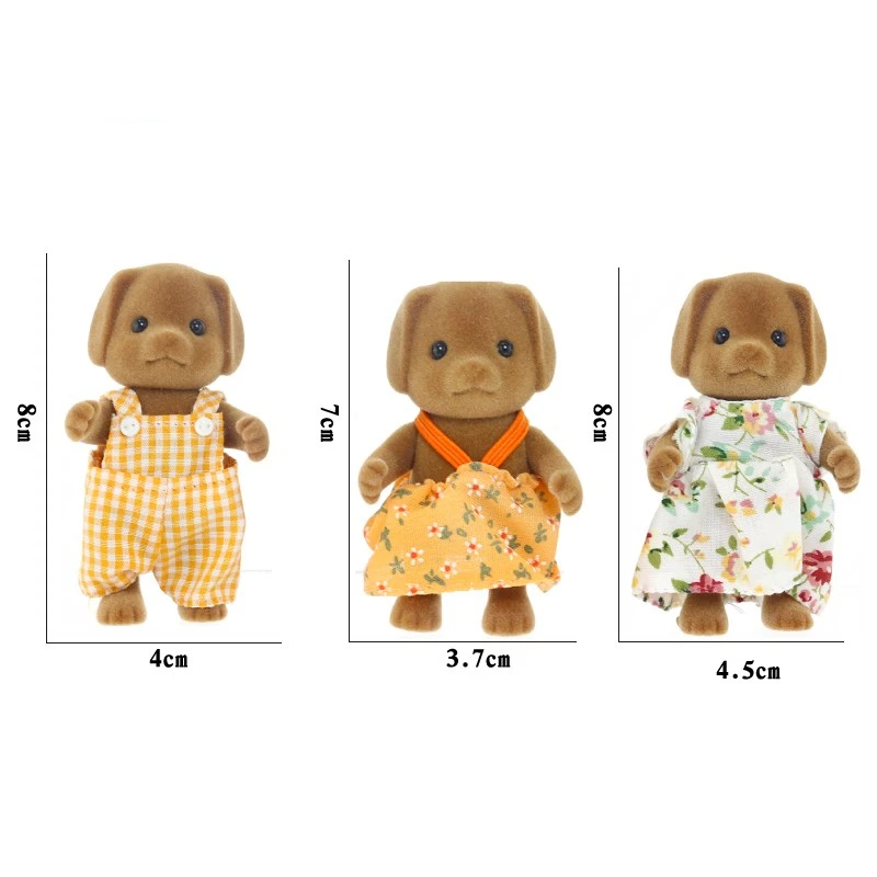 Sylvanian Families коричневая собака Семья 3 шт. набор кукольная игрушечные фигурки животных для девочек Новогодний подарок 14648