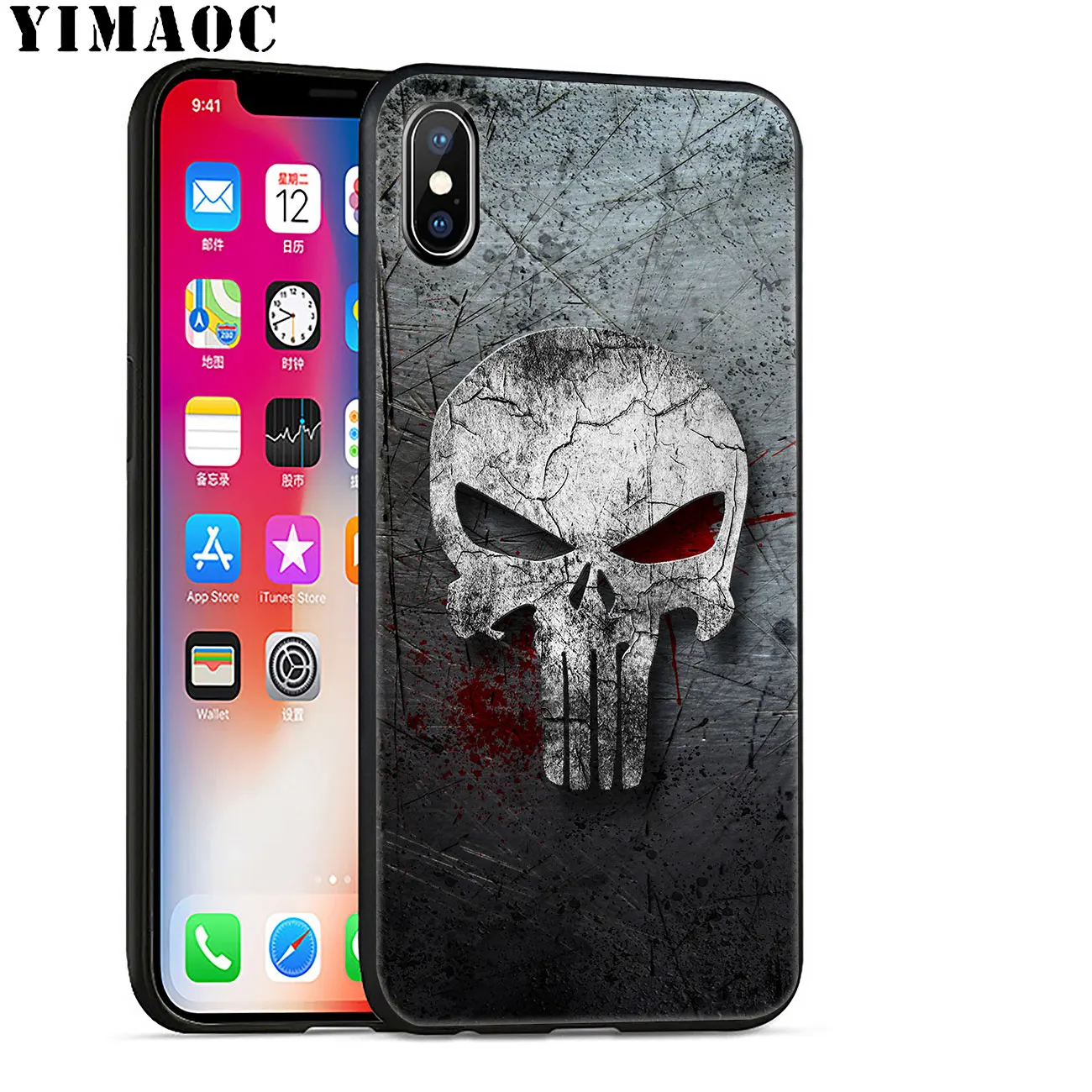 Мягкий силиконовый чехол YIMAOC The Punisher для iPhone 11 Pro XS Max XR X 6 6S 7 8 Plus 5 5S SE 10 из ТПУ с