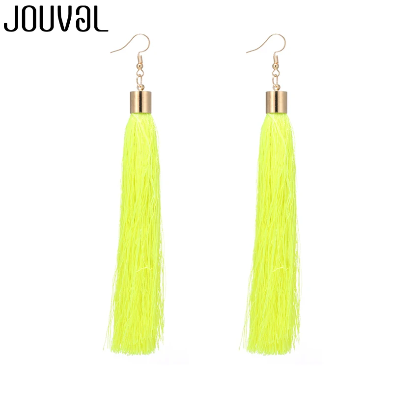 E1260-13 JOUVAL Серьги-кисточки женские длинные висячие серьги с бахромой женские серьги Boho массивные Brincos винтажный этнический Богемный ювелирные изделия - Окраска металла: E1260-13