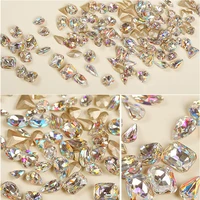 20pcslot super shiny rhinestones for nails strass 3d nail art decorations diy crystal jewelry accessoires white clear ab