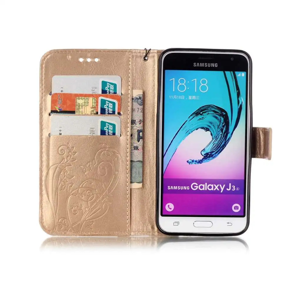Кожаный чехол-книжка для samsung Galaxy J3 J36 6 SM-J320F/DS SM-J320FN SM-J320H/DS JSM-300F SM-J300H