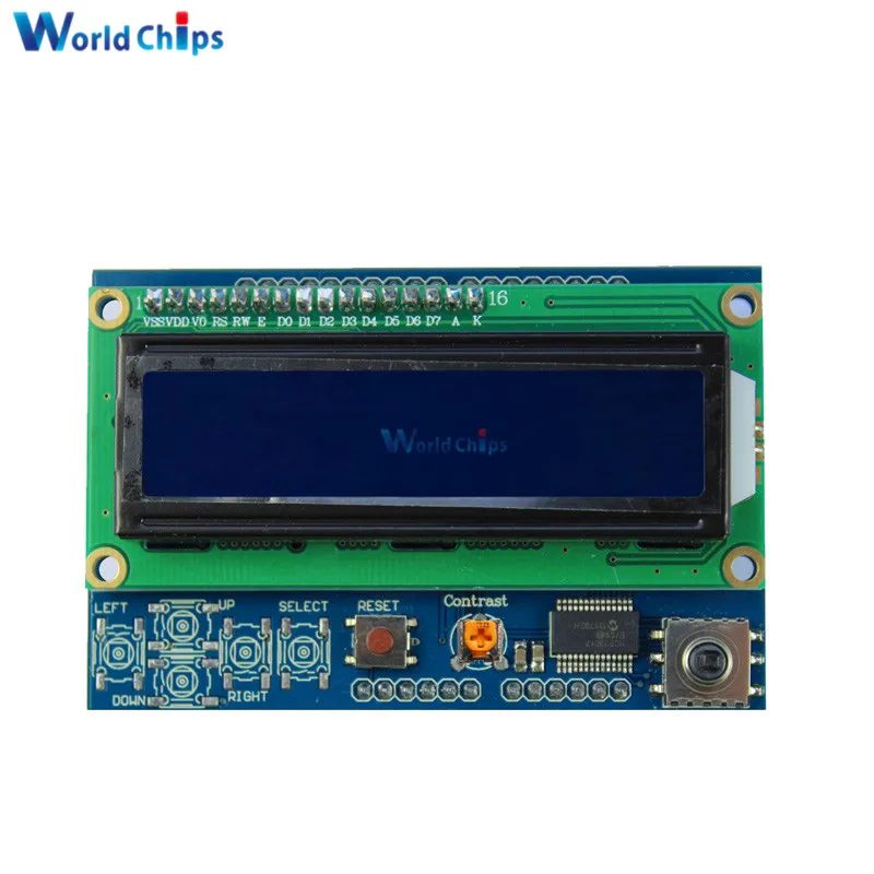

Регулируемая яркость 1602 LCD 1602 LCD Shiled IIC I2C MCP23017 5 Клавиатура 16x2 символьный ЖК-дисплей модуль для Arduino