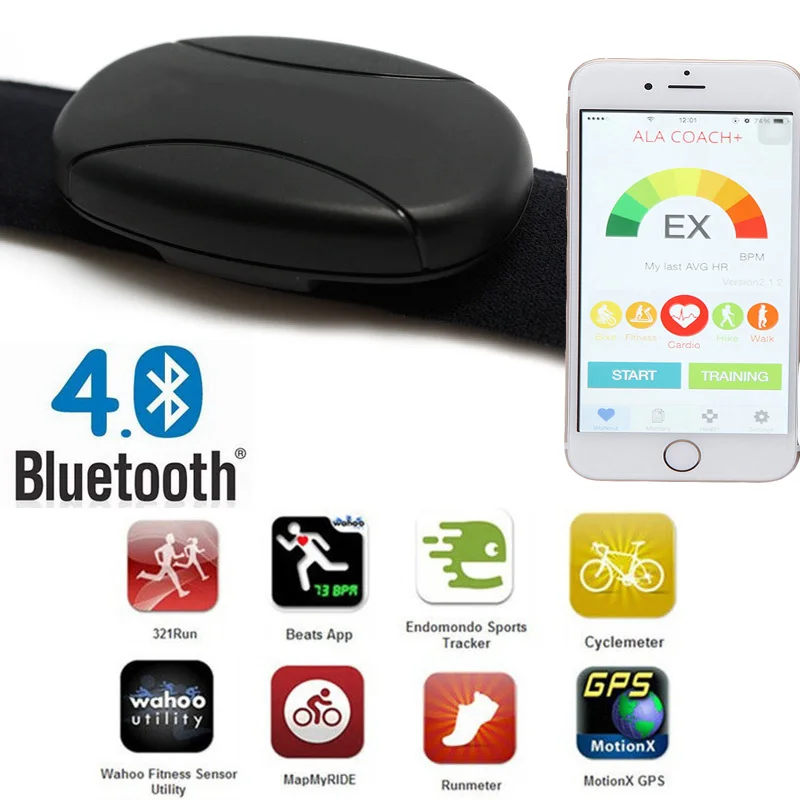 Bluetooth V4.0 Беспроводной спорта монитор сердечного ритма Фитнес CooSpo HR Сенсор