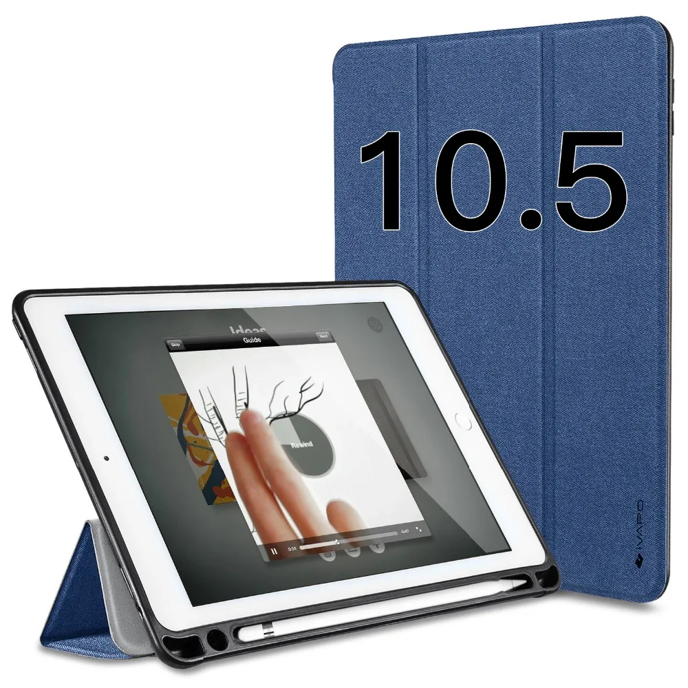 Hot For iPad Pro 10.5 Case PU Leather Slim Smart Cover With Pencil Holder Auto Sleep/Wake up Apple A1701 A1709 | Компьютеры и офис - Фото №1