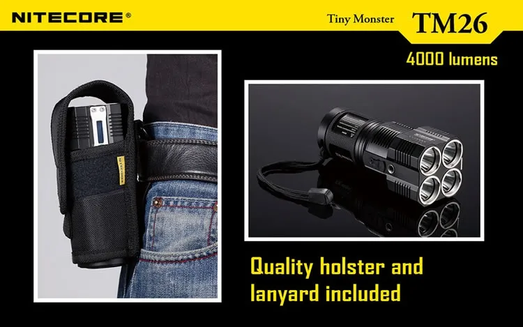Nitecore TM26 0," lcd 4* Cree XM-L2 4000 люменов светодиодный светильник-вспышка с мультирежимной памятью O светодиодный светильник с батареей 4*18650