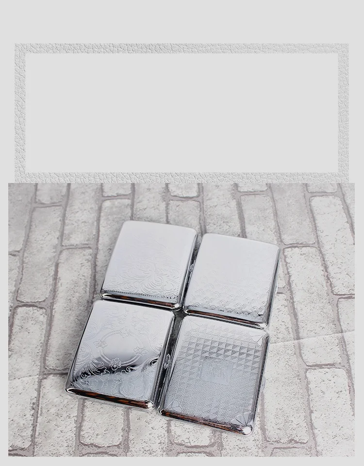 slim Silver Polish Flower Engrave Cigarette Case Box Portable 16 Tobacco Storage case Container metal Holder box Cases | Дом и сад