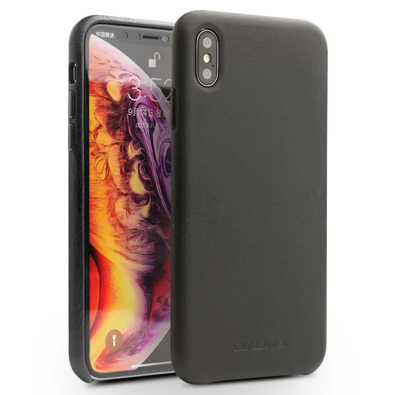 Qialino Роскошный чехол для iPhone XS Макс Обложка натуральная кожа с покрытием ПК