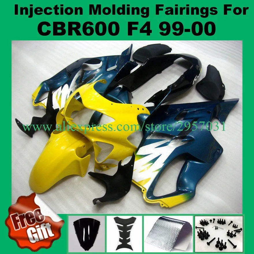 

Free screws+gifts Fairing kit for HONDA INJECTION mold CBR 600 F4 Blue Yelow I324 fairings 1999 2000 CBR600 99 00