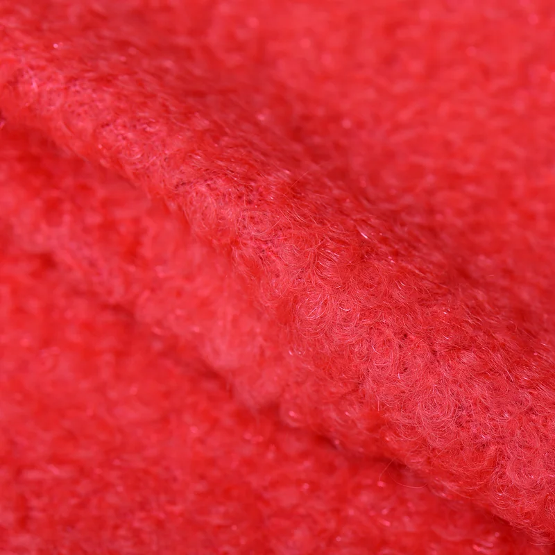 

Free shipping! Rose red Plush circle winter clothing fabrics wool fabric wholesale wool cloth