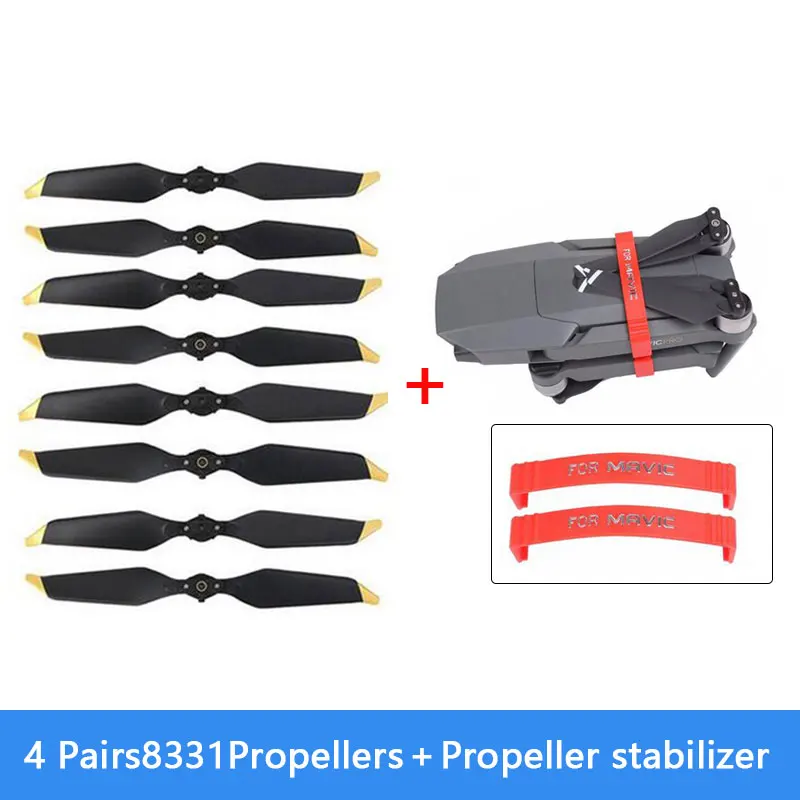 Bundle 2 4 пары 8 шт. Platinum 8331 малошумные быстросъемные пропеллеры с пропеллером stabilizerfor Mavic Pro Drone аксессуары - Цвет: Bundle 2