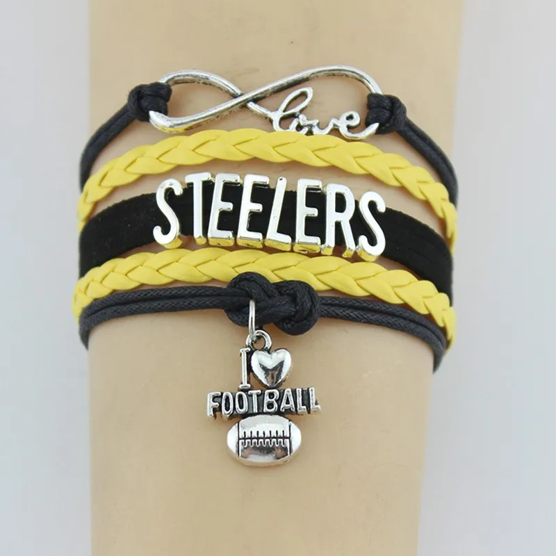 (Прямая поставка) Бесконечность любовь Steelers Браслеты Спортивный Шарм ручной