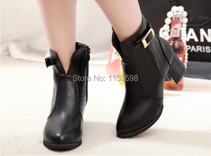 Autumn winter new fashion thick with Martin ankle boots woman pointed sequins side zippers knight and velvet | Обувь