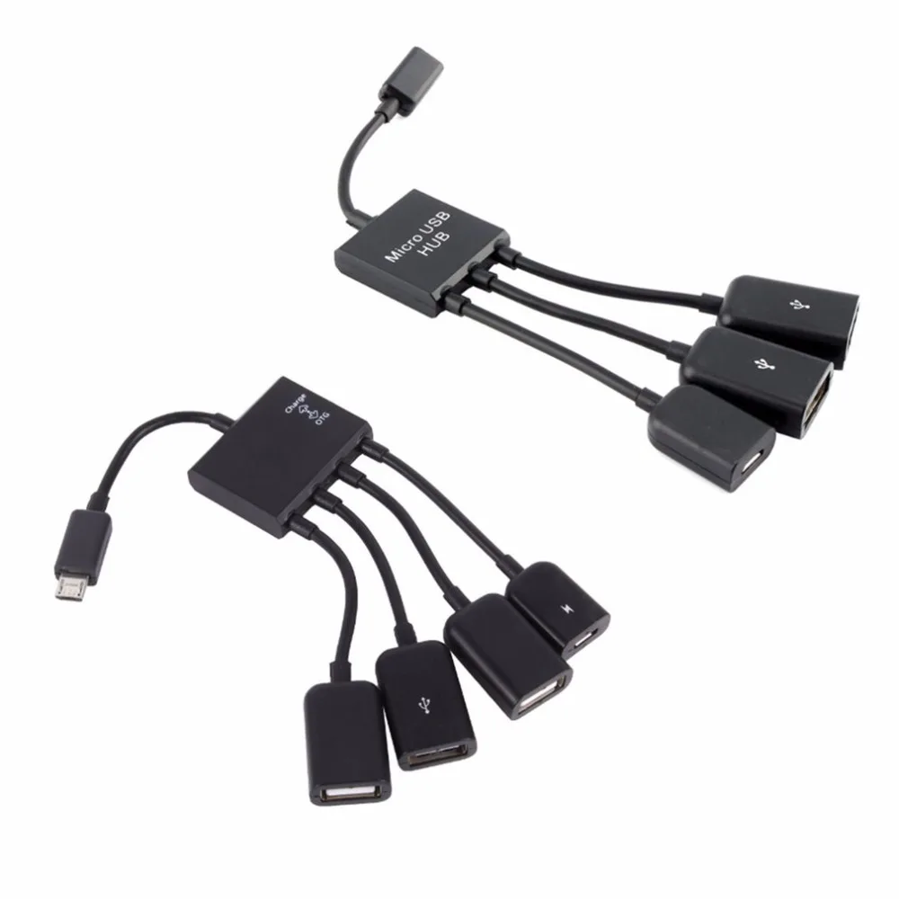 OTG USB концентратор разъем сплиттер 3в1 Micro зарядка питания кабель для смартфона
