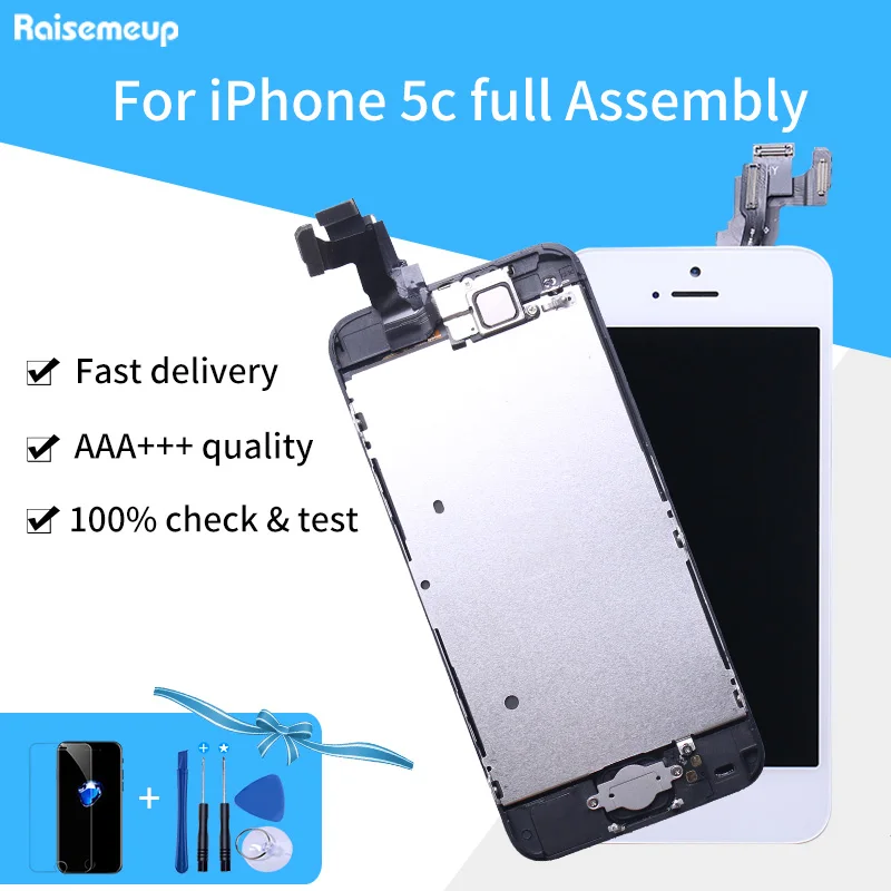 Полный комплект ЖК дисплея для iPhone 5c A1456 A1507 A1516 A1529 A1532 Замена экрана Бесплатная