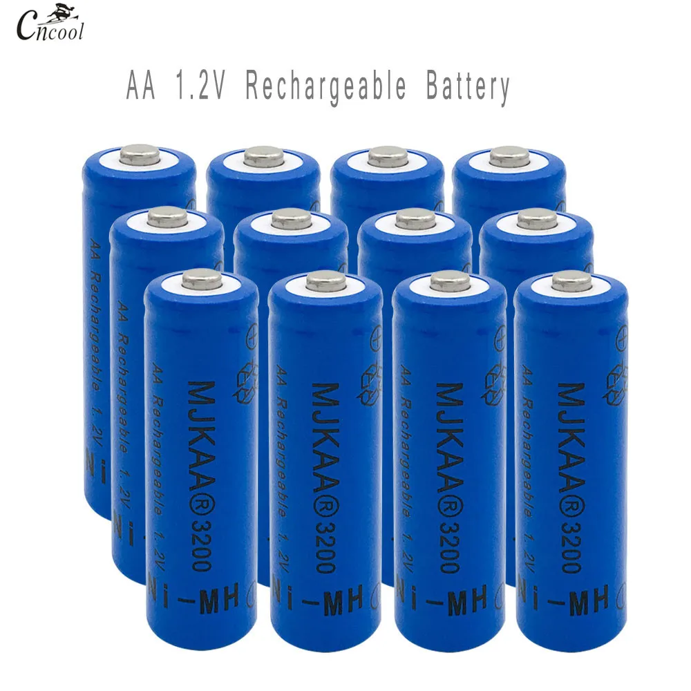 AA 12 шт ni mh 3200 mAh Батарея 2A батарейки 1 2 V аа Перезаряжаемые Ni MH для дистанционного