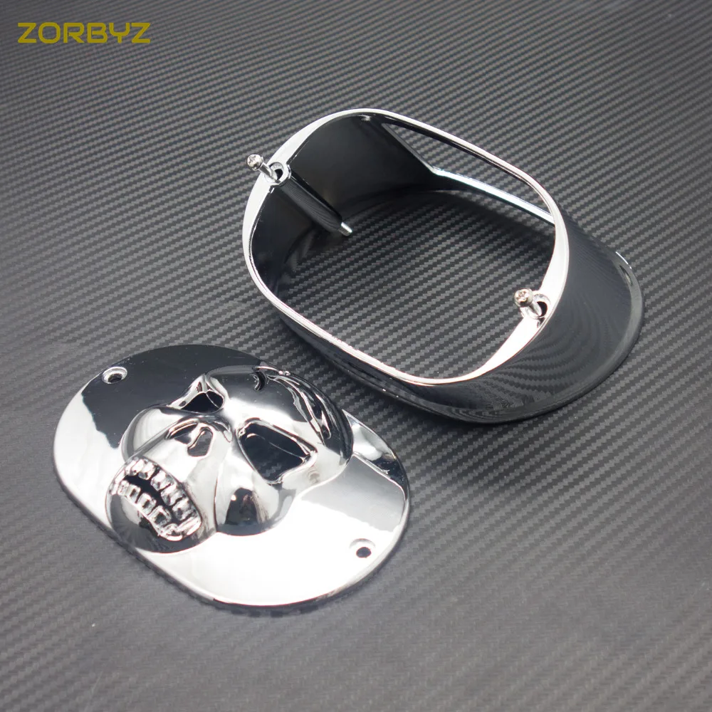 ZORBYZ мотоцикл хром Череп задний светильник воротник крышка для Harley Touring FLHRC FLHTC