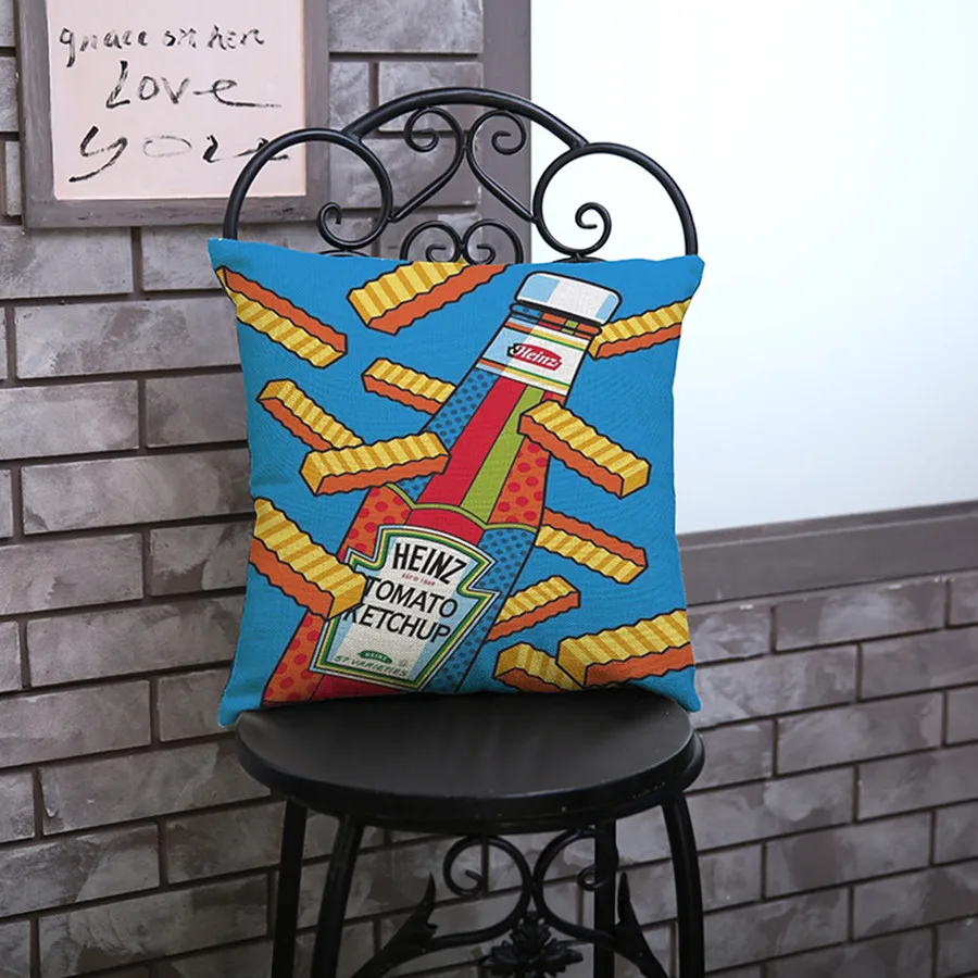 Наволочка хот дог картофель фри хлопковый диван для автомобиля офиса