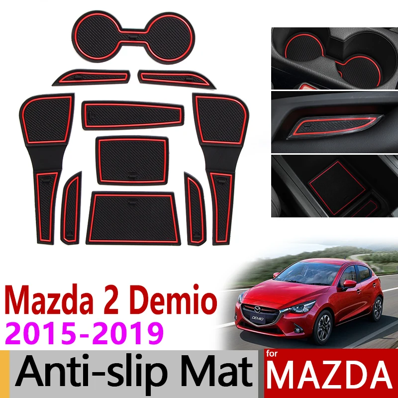 Противоскользящие резиновые коврики для выдвижных дверей кружек Mazda 2 Demio 2015 2016 2017