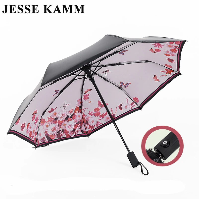 Распродажа новинка полностью автоматические женские зонтики JESSE KAMM с защитой от